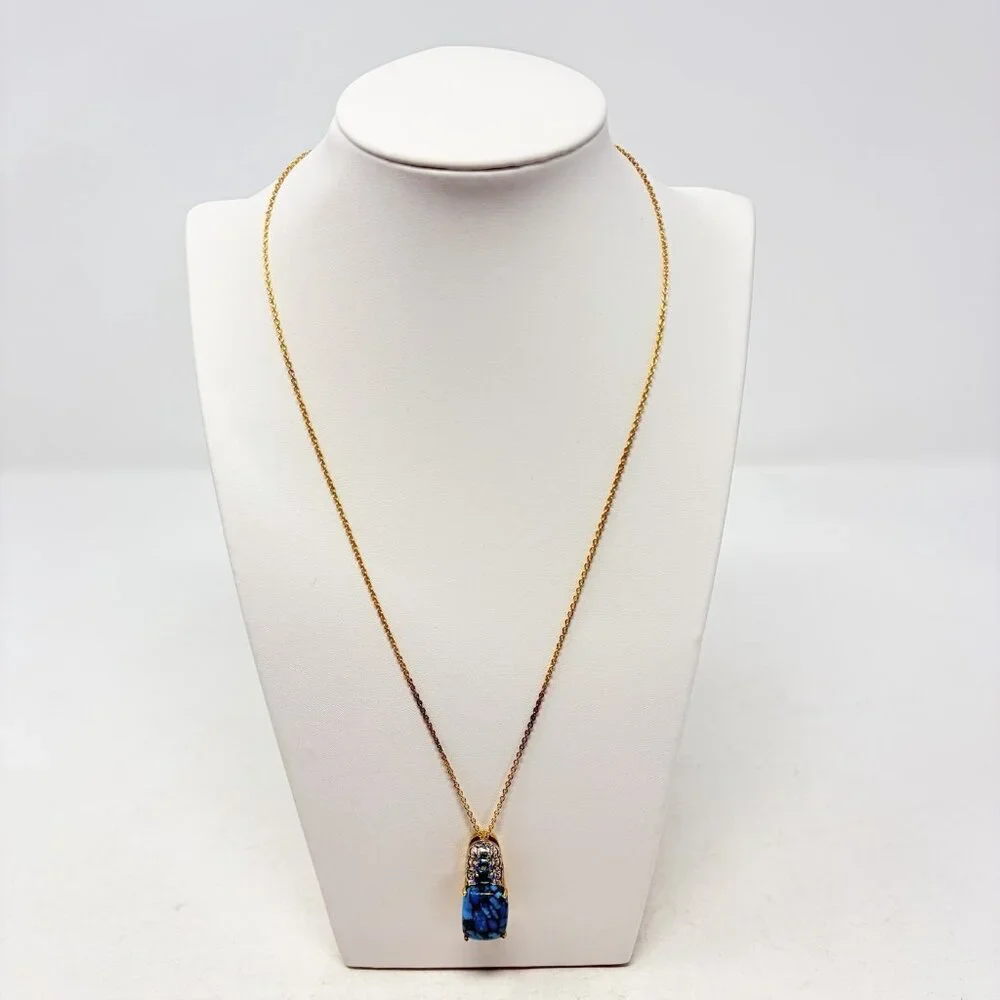 Shop LC Mojave Blue Turquoise/Electric Blue Topaz Pendant with Chain 20in‎ 5309